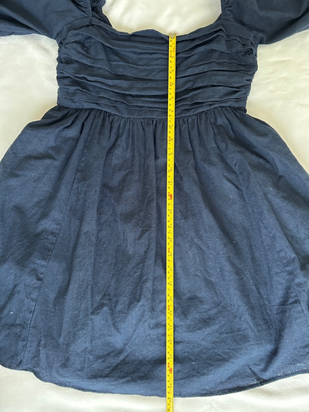 Abercrombie & Fitch Navy Puff Sleeve Babydoll Dress - Picture 6 of 7
